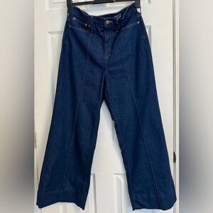 Pintuck denim trouser in Rinse wash